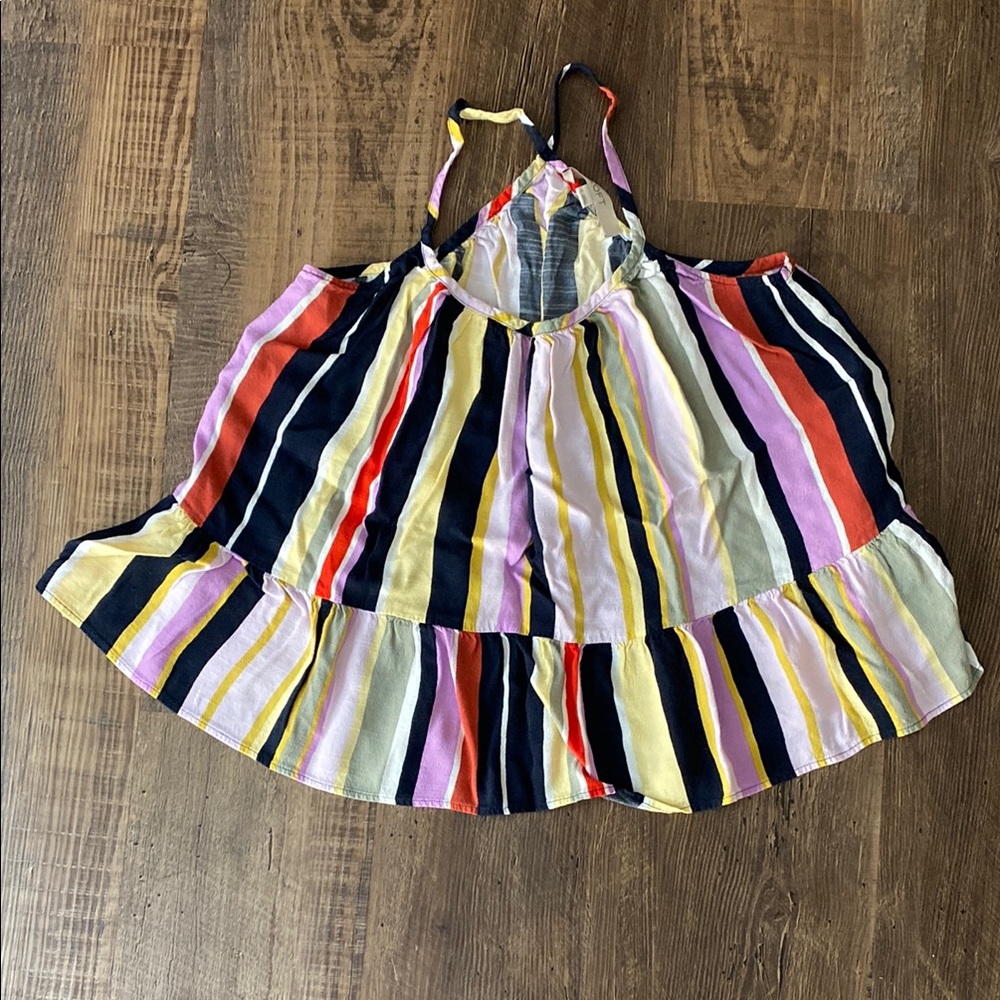 Striped Peplum Tank Top